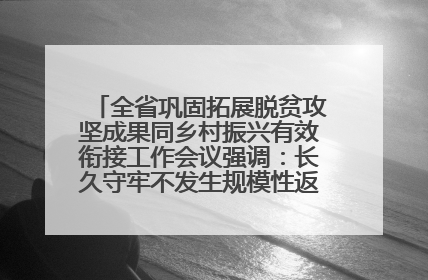 全省巩固拓展脱贫攻坚成果同乡村振兴有效衔接工作会议强调：长久守牢不发生规模性返贫致贫底线 王宁出席并讲话 王予波主持