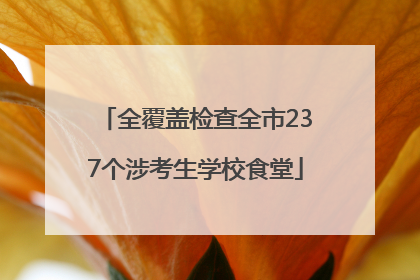 全覆盖检查全市237个涉考生学校食堂