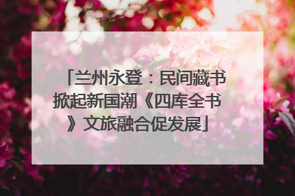 兰州永登：民间藏书掀起新国潮《四库全书》文旅融合促发展
