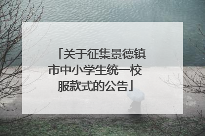 关于征集景德镇市中小学生统一校服款式的公告