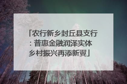 农行新乡封丘县支行：普惠金融润泽实体 乡村振兴再添新翼