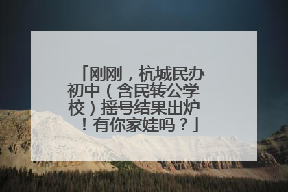 刚刚，杭城民办初中（含民转公学校）摇号结果出炉！有你家娃吗？