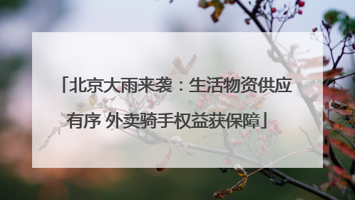 北京大雨来袭：生活物资供应有序 外卖骑手权益获保障