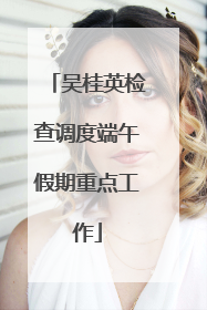 吴桂英检查调度端午假期重点工作