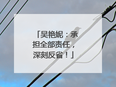 吴艳妮：承担全部责任，深刻反省！
