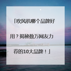 吹风机哪个品牌好用？揭秘数万网友力荐的10大品牌！