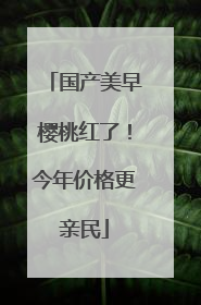 国产美早樱桃红了！今年价格更亲民