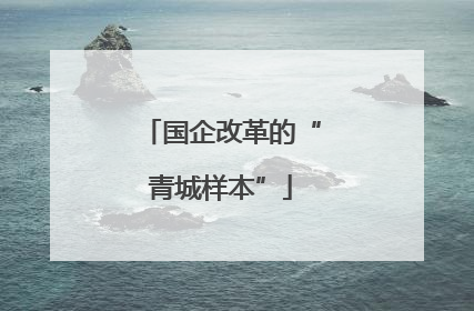 国企改革的“青城样本”