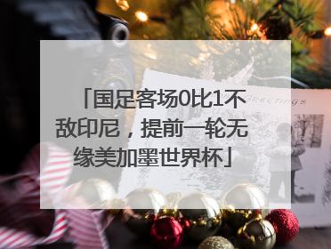 国足客场0比1不敌印尼，提前一轮无缘美加墨世界杯