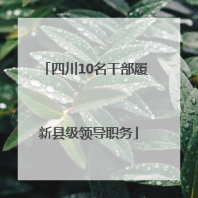 四川10名干部履新县级领导职务