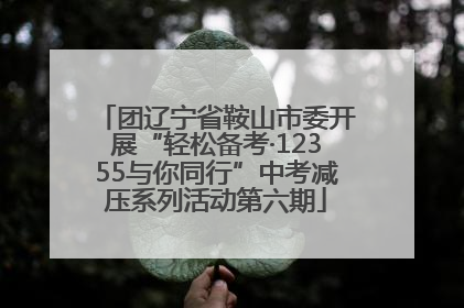 团辽宁省鞍山市委开展“轻松备考·12355与你同行”中考减压系列活动第六期
