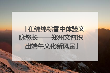 在绵绵粽香中体验文脉悠长——郑州文博织出端午文化新风景