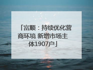 富顺：持续优化营商环境 新增市场主体1907户