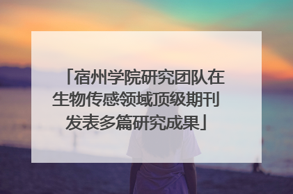 宿州学院研究团队在生物传感领域顶级期刊发表多篇研究成果