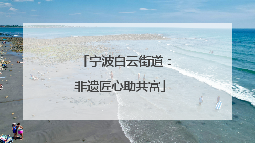 宁波白云街道：非遗匠心助共富