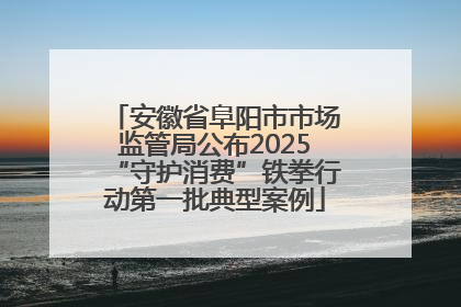 安徽省阜阳市市场监管局公布2025“守护消费”铁拳行动第一批典型案例