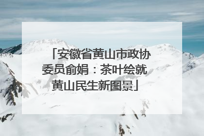 安徽省黄山市政协委员俞娟：茶叶绘就黄山民生新图景
