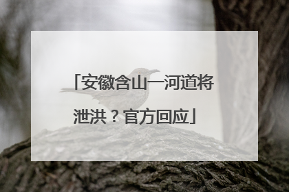 安徽含山一河道将泄洪？官方回应
