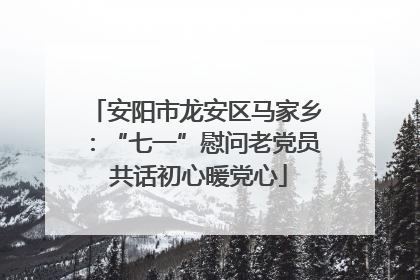 安阳市龙安区马家乡：“七一”慰问老党员 共话初心暖党心