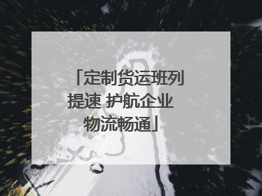 定制货运班列提速 护航企业物流畅通