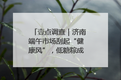 壹点调查｜济南端午市场刮起“健康风”，低糖粽成消费者“新宠”