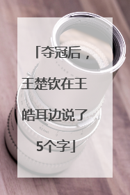 夺冠后，王楚钦在王皓耳边说了5个字