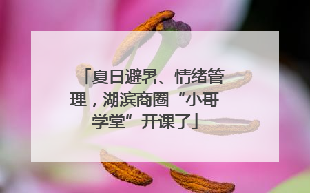 夏日避暑、情绪管理，湖滨商圈“小哥学堂”开课了
