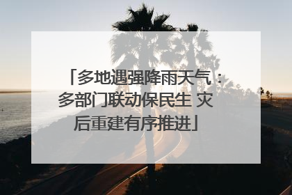 多地遇强降雨天气：多部门联动保民生 灾后重建有序推进
