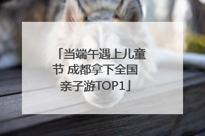 当端午遇上儿童节 成都拿下全国亲子游TOP1