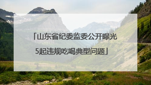 山东省纪委监委公开曝光5起违规吃喝典型问题