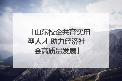 山东校企共育实用型人才 助力经济社会高质量发展