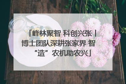 峰林聚智 科创兴张丨博士团队深耕张家界 智“造”农机助农兴