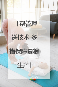 帮管理 送技术 多措保障夏粮生产