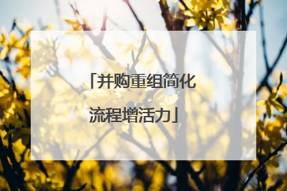 并购重组简化流程增活力
