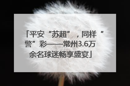 平安“苏超”，同样“警”彩——常州3.6万余名球迷畅享盛宴