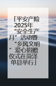 平安产险2025年“安全生产月”活动暨“乡风文明”爱心捐赠仪式在菏泽单县举行