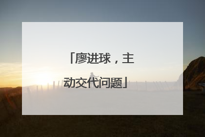 廖进球，主动交代问题