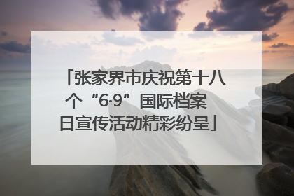 张家界市庆祝第十八个“6·9”国际档案日宣传活动精彩纷呈