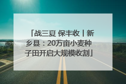 战三夏 保丰收丨新乡县：20万亩小麦种子田开启大规模收割