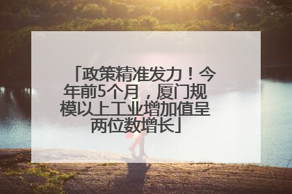 政策精准发力！今年前5个月，厦门规模以上工业增加值呈两位数增长