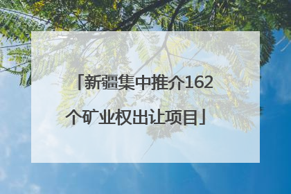 新疆集中推介162个矿业权出让项目