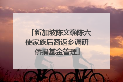 新加坡陈文确陈六使家族后裔返乡调研侨捐基金管理