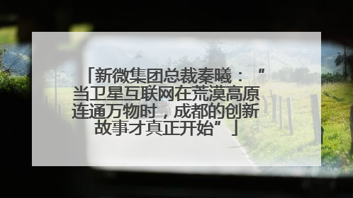 新微集团总裁秦曦：“当卫星互联网在荒漠高原连通万物时，成都的创新故事才真正开始”