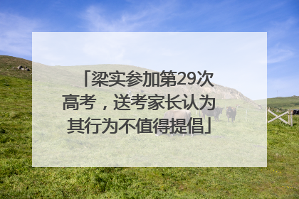 梁实参加第29次高考，送考家长认为其行为不值得提倡