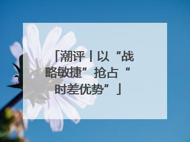 潮评丨以“战略敏捷”抢占“时差优势”