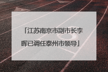 江苏南京市副市长李晖已调任泰州市领导