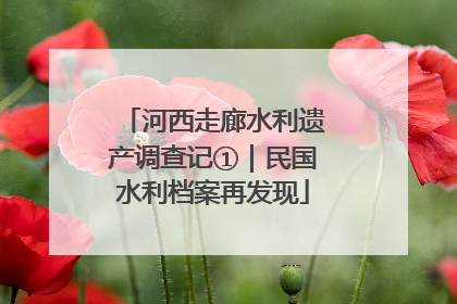 河西走廊水利遗产调查记①｜民国水利档案再发现
