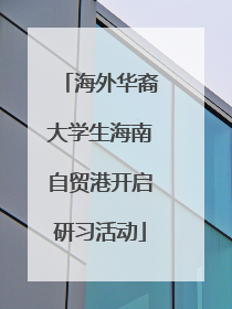 海外华裔大学生海南自贸港开启研习活动