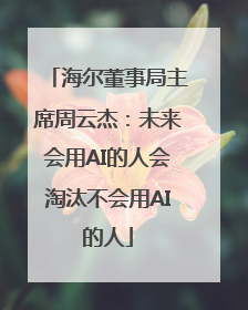 海尔董事局主席周云杰：未来会用AI的人会淘汰不会用AI的人