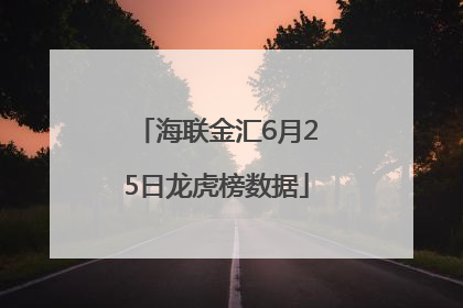 海联金汇6月25日龙虎榜数据